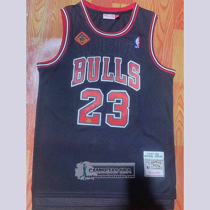 Camiseta Chicago Bulls Michael Jordan NO 23 Mitchel & Ness 1997-98 Negro